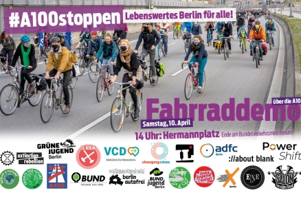 Fahrraddemo gegen die A100 in Berlin Fahrraddemo gegen die A100 in Berlin